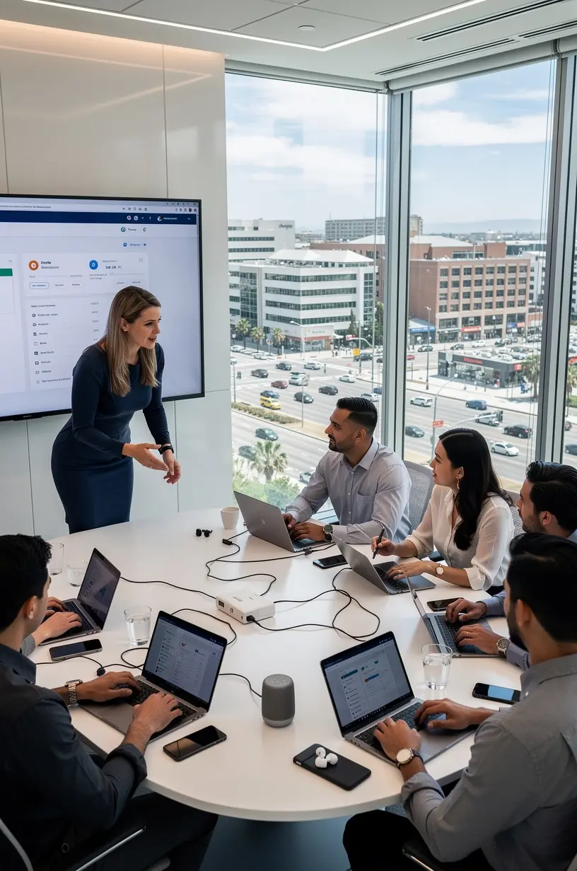 Collaboration software improving team productivity and efficiency.